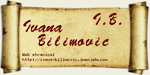Ivana Bilimović vizit kartica